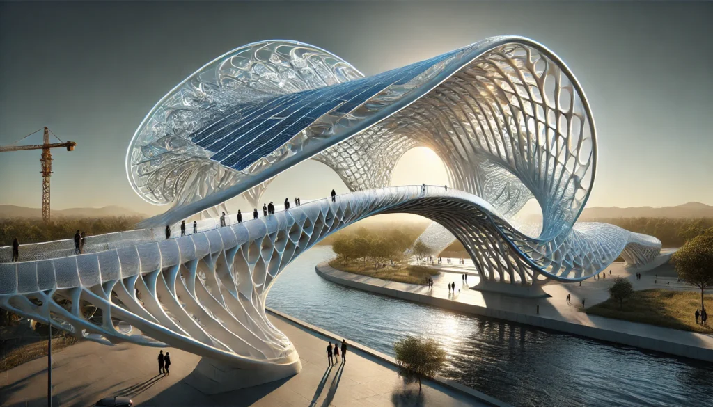 Reinterpretacion-PuentePabellonZahaHadid-por Rodrick-SEEDstudio-parametric-generative-IA