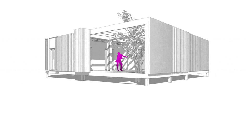 un plano descriptivo del proyecto de vivienda modular 
